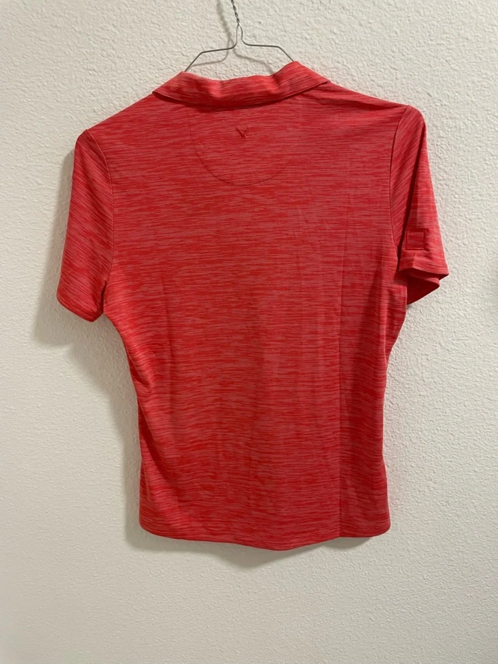 Callaway Women's Coral-Red Short Sleeve Button Down Shirt NWT